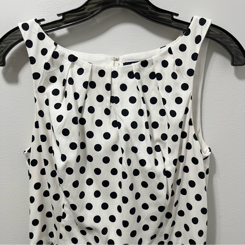 Chaps Black and White Polka Dot Dress - Picture 3 of 13
